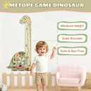 Wooden Dinosaur Growth Chart, Montessori Long-Neck Brachiosaurus Height Ruler with 7-in-1 Busy Board, Clock, Buckle Alphabet Slider Slide Door Lock Pop Fidget & Zipper, Educational Board for Kids 3-6