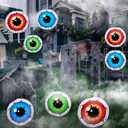 Baquler 12 Pcs 12 Inch Halloween Eyeball Paper Lanterns Spooky Hanging Decoration Eyeball Lanterns for Home Garden Indoor Outdoor Summer Halloween Party Decoration Supplies