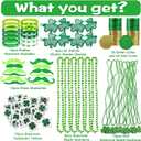 Max Fun 188Pcs St Patricks Day Accessories Party Favors Set, Saint Patricks Day Decorations Irish Decor for Kids, Green Beads Shamrock for Parades Party Supplies