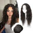 UDU Curly Hair Topper 20inch Natural Curly Hair Toppers for Women with Thinning Hair, Lightweight & Breathable Wiglets for Thinning Hair, Full Coverage, Perfect for Daily Use, Styling, Cosplay