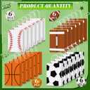 TaoBary 24 Pcs Sports Party Favor Bags Football Baseball Goodie Treat Gift Bags with Handles for Soccer Basketball Baseball Sports Themed Birthday Party Decoration Kids Baby Shower Supplies