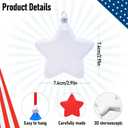 12 Pcs Christmas Tree Decoration Five-Pointed Stars Hanging Ornaments DIY Craft Designs Fourth of July Acrylic Hanging Pendants Red White Blue Stars Hanging Ornaments for Independence Day Tree Decor (Style 3)