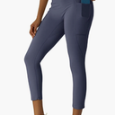 Women's High Waisted Moisture - Wicking Yoga Leggings with Pockets, Reflective Stripes & Shirt Loop for Active Lifestyle (Dark Gull Grey) XS