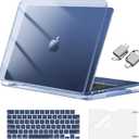MOSISO Compatible with MacBook Air 13 inch Case 2026 2025 2024 2023 2022 M4 A3240 M3 A3113 M2 A2681,Plastic Hard Shell&Keyboard Cover&ScreenFilm&Type C for MacBook Air 13.6 inch Case, Crystal Midnight