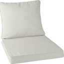 Amazon Basics Patio Chair Cushion with Back, 24x24x3 inch, Beige, Water Resistant, High-Resilient Foam, 1-Pack