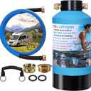 H&G lifestyles Portable Water Softener for RV with Water Hose,5A Food-Grade 3/4" Brass Fittings 2600 Gallons Softens Hard Water Filtration System for Trailers Boats Mobile Car Washing