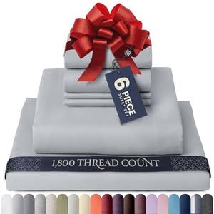 BELADOR Silky Soft Cali King Sheet Set -Luxury 6 Piece Bed Sheets for California King Size Bed, Secure-Fit Deep Pocket Sheets with Elastic, Breathable Hotel Sheets & Pillowcase Set, Wrinkle Free