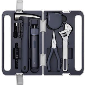 HOTO 18-Piece Tool Kit, Electric Screwdriver w/LED, 3 Torque, 10 Bits, Basic Home Tool Kit - Compact & Portable w/Hidden Buckle, Home Repair Set for DIY Projects/Dorm Repairs/Assembling