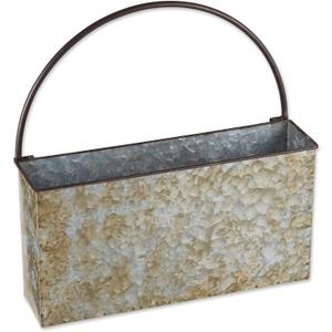 DII Galvanized Planter Collection Wall Hanging, Rectangle, 14.5x4x14.5, Iron