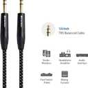 Cable Matters Premium Braided Balanced 1/4 Inch TRS Cable 25 ft (1/4 to 1/4 Cable)