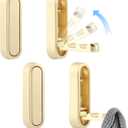 Restynic 4PCS Folding Coat Hooks, Zinc Alloy Foldable Wall Hooks, Folding Wall Hook for Bathroom, Kitchen, Bedroom, Space-Saving, for Hanging Coats, Scarves, Hats, Bathrobes, Keys, Bags(Gold)