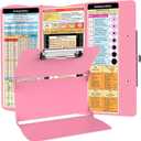 Nursing Clipboard Foldable Nurse Clipboard: Medical Folding Clip board with Nursing Edition Cheat Sheets Pocket Size Foldable Clipboards for Nurses Trifold Clinical Clip boards for Student Doctor Pink