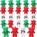 Liliful 48 Pcs Christmas Plush Bears Stuffed Animals Plush Bears with Ribbon Bow Soft Plush Toys for Girls Christmas Decorations Birthday Gifts Bear Baby Shower Favors