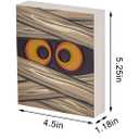 3 x Halloween Decorations Indoor - 3 PCS Wooden Ghost Halloween Signs Blocks for Table, Office, Tiered Tray, Fireplace Mantle