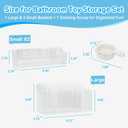 4-Pack Plastic Bath Toy Storage for Bathtub  Bath Toy Holder Organizer with Scoop, Clear Bathtub Toy Storage Shower Caddy for Kids & Baby