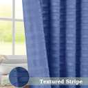 2 x Aiyufeng Royal Blue Extra Long Shower Curtains - Classic Tufted Stripe Minimalist Boho Fabric Shower Curtain for Bathroom, Modern Farmhouse Textured Cloth Shower Curtain, 72" Wx96 L Inches