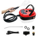Handheld Steam Cleaner, 2500W Pressurized Steam Cleaner with 3 Brush Heads, Portable Steam Cleaner for Home, Car, Furniture, Kitchen, Bathroom and Wall, Red