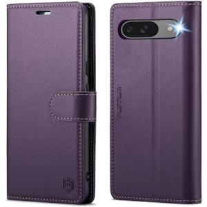 FLIPALM Wallet Case for Google Pixel 10 5G/Pixel 10 Pro, RFID Blocking Credit Card Holder, PU Leather Folio Flip Kickstand Protective Shockproof Cover (Deep Purple)