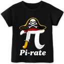 Pi Day Shirt Kids  Toddler Boys Girls Happy Pi Day T-Shirt Math Pirate 3.14 Pie Coincidence Outfit 3T-7T (Black)