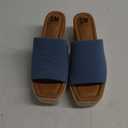 SM New York NIB Blue Wedge Mule Sandals Cork Platform Textile Upper Espadrille 8