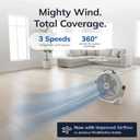 Lasko WINDMACHINE 20" High Velocity Floor Fan with 3 Speeds, 360 Directional Airflow, Portable Air Circulator Fan for Home, Garage & Workshop, Fully Assembled, Gray, 3301