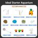 5 Gallon Fish Tank Aquarium Starter Kit with Filter and Light, All in One Small Fish Tank for Betta, Kids & Desktop Use, Self Cleaning Nano Aquarium with Lid(Large White)