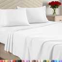 Utopia Bedding Queen Size 4 Piece Sheet Set - Brushed Microfiber - Soft Bed Sheets for Queen Size Bed Set - Includes 1 Fitted, 1 Flat, & 2 Pillow Cases - Deep Pocket (White)