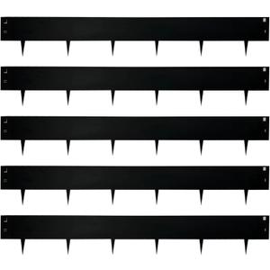 Metal Garden Edging 6"x39",16.25ft Length Galvanized Steel Landscape Edging,Black Flexible Sidewalk Lawn Edging Border for Garden,Lawn,Flowerbed (5 Pack)
