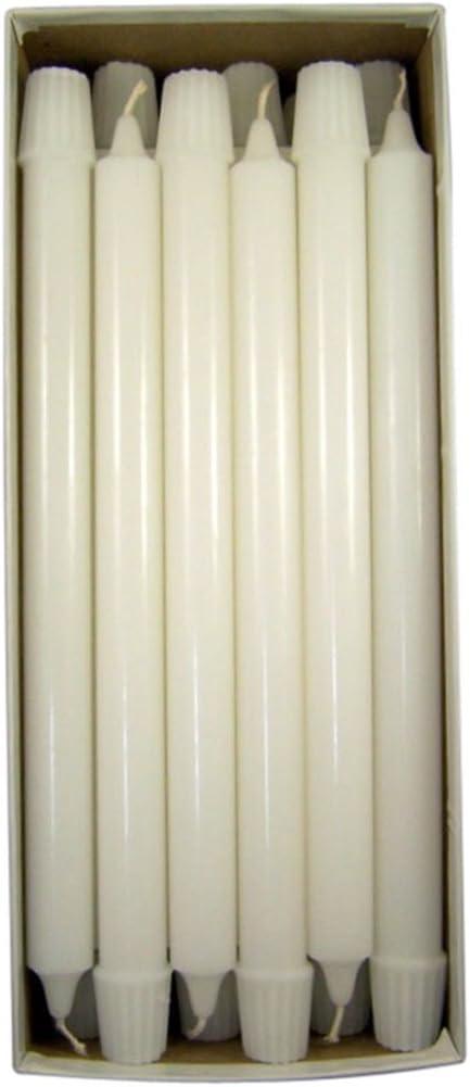 Cathedral Brand White Molded Stearine Candles Short 4's with Self-Fitting Ends, 7/8 Inch x 11 3/4 Inch, Box of 24