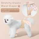 Ambreview Dog Diapers Female, Disposable Diapers for Female Dog with Stretchy Waist, Pull Up Puppy Wraps for Doggie in Heat Period Super Absorbent Leak-Proof Doggy Diaper for Dogs 30PCS (XS)