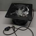 POWERENG 8 Inch Exhaust Fan,530CFM Kitchen Exhaust Fan with Speed Controller,110V 80W Wall Mounted Vent Fans with Damper for Shop, Smoking Room, Industrial Ventilation Use (8-inch Black)