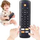 Baby TV Remote Toy - Realistic Play Remote toy with Lights and Sounds, 3 Languages (English, Spanish & French), Learning Musical Toys, Preschool Infant Boys Girls Toys Gift for 1 2 Year Old, Black.