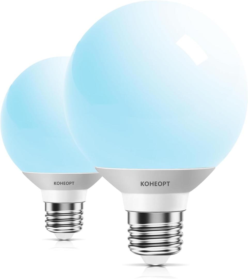 3 x G25 LED Globe Light Bulbs,120V 5W(60W Equivalent), 5000K CRI85+ Daylight Bathroom,E26 Base,Eye-Friendly Vanity Round, Perfect for Vanity Makeup Mirror, Non-Dimmable (2 Pack)