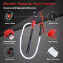 Portable Electric Siphon Pump for Gas and Diesel, Battery Operated Fuel Transfer Pump, 3.5GPM Flow, Oil Extractor 1/2" Discharge Tube, 35.4" Long- Ideal Gasoline Transfer Pump