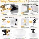 Brass Schoolhouse Ceiling Light 8" Mid Century Lights Fixtures Milk Glass Light Fixture School House Lights Fixture Ceiling Semi Flush Mount Ceiling for Bedroom Bathroom (Bulb Incl.)