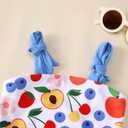 Ritatte Toddler Baby Girls Swimsuit Fruit One Piece Bathing Suit Flower Sleeveless Swimwear Summer Strap Ruffled Beach Wear