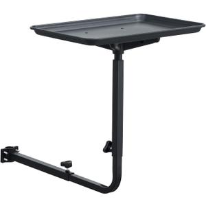 Salon Tray for Hair Stylist Steel Salon Tray Attached to Chair 360 Degree Rotating Salon Tray for Barber Chairs Hairdressing Tools Tattoo(Black) (Black)