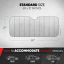 BDK Car Windshield Sun Shade - Jumbo Size Windshield Sun Shade Accordion Fold Style for Car Windshield - Heatshield Sunshade for Car, Truck, SUV - Car Window Shades Front Windshield - 65 x 27 in