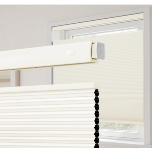 HESTIA No Drill Cordless Blackout Cellular Shades Top Down Bottom Up(TDBU) Private Energy-Efficient Waterproof Honeycomb Blinds for Bedroom, Baby Room and Home Office,Light Beige,60" W X 72" H