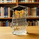 Class of 2026 Inspirational School Graduation Graduate Gifts for Women Student Acrylic Keepsake Desk Decor, 2026 High School College Masters Degree Phd Graduation Gift for Women Men Friends, She Did