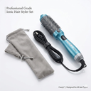 Farery Thermal Brush Extra Long Barrel with Cool Air, 1.5 Inch Heated Round Curling Brush for Big Bouncy Curls, Ceramic Curling Wand for Medium & Long Hair, 9 Adjustable Temps, Dual Voltage