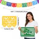 4 Pack Mexican Party Banner, 72 FT Long Plastic Papel Picado Decorations, Balanced Cinco de Mayo & Classic Mexican Banner Set, Colorful Hanging Banner for Backyard Birthday Classroom Party Decor