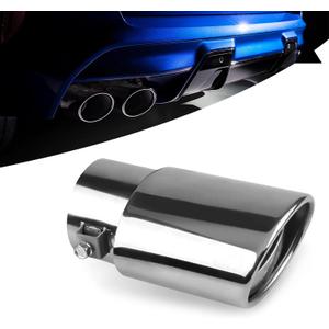 UGSHY 1 PC Car Tail Throat Exhaust Pipe, 5.5In x 2.5In Metal Vehicle Modification Muffler Tailpipe, Universal Durable Straight Automotive Tail Pipe Accessories for Truck SUV (Bright Silver) UGSHY 1 PC Car Tail Throat Exhaust Pipe, 5.5In x 2.5In Metal Vehicle Modification Muffler Tailpipe, Universal Durable Straight Automotive Tail Pipe Accessories for Truck SUV (Bright Silver)