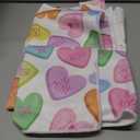 Artoid Mode Pink Heart True Love Forever Valentine's Kitchen Towels Dish Towels, 18x26 Inch Anniversary Wedding Decoration Hand Towels Set of 2