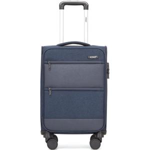 Kono 20 Inch Soft-Sided Carry-On Luggage Airline Approved 20" Spinner Wheels Lightweight Waterproof Suitcase with TSA Lock for Business Travel (Small, Navy Blue)