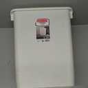 Rubbermaid Small Kitchen Bathroom Trash Can, 9 Gallons, White, Waste Basket for Under Counter/Kitchen/Office/Bedroom/Bathroom