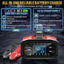 YONHAN Battery Charger 0-15A 12V/24V Adjustable Current LiFePO4 Car Battery Charger, Battery Maintainer Automatic Trickle Charger, Battery Desulfator w/Temp Compensation