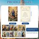Catholic Prayer Cards Sets - 240 Pcs Religious Holy Prayer Cards Gifts Catholic Saints Tracts Inspirational Christian Gift for Women Men Sunday School Church Bible Study 4 x 2.6 inches