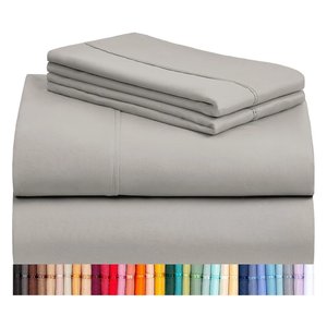 LuxClub 4 PC King Sheet Set, Breathable Luxury Bed Sheets, Deep Pockets 18" Wrinkle Free Cooling Bed Sheets Machine Washable Hotel Bedding Silky Soft - Light Taupe King