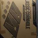 GoSports 3 x 2 ft Cornhole Board Set - Portable Outdoor Toss Game for Adults & Family - Includes Set of 8 Bean Bags with Built-in Storage - Choose Your Style (Dark Rustic)